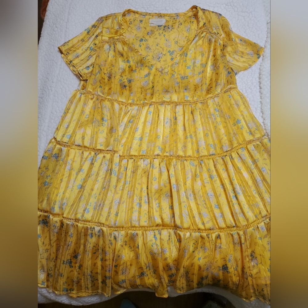 Urban outfitters Pippa Chiffon yellow dress small